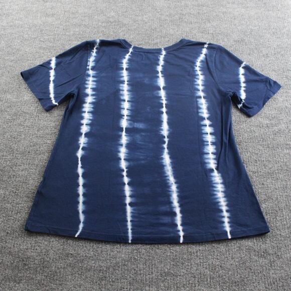 Johnny Was Calme Shirt Medium Collab Tie Dye Blue White Crewneck Casual Cool - Picture 2 of 7